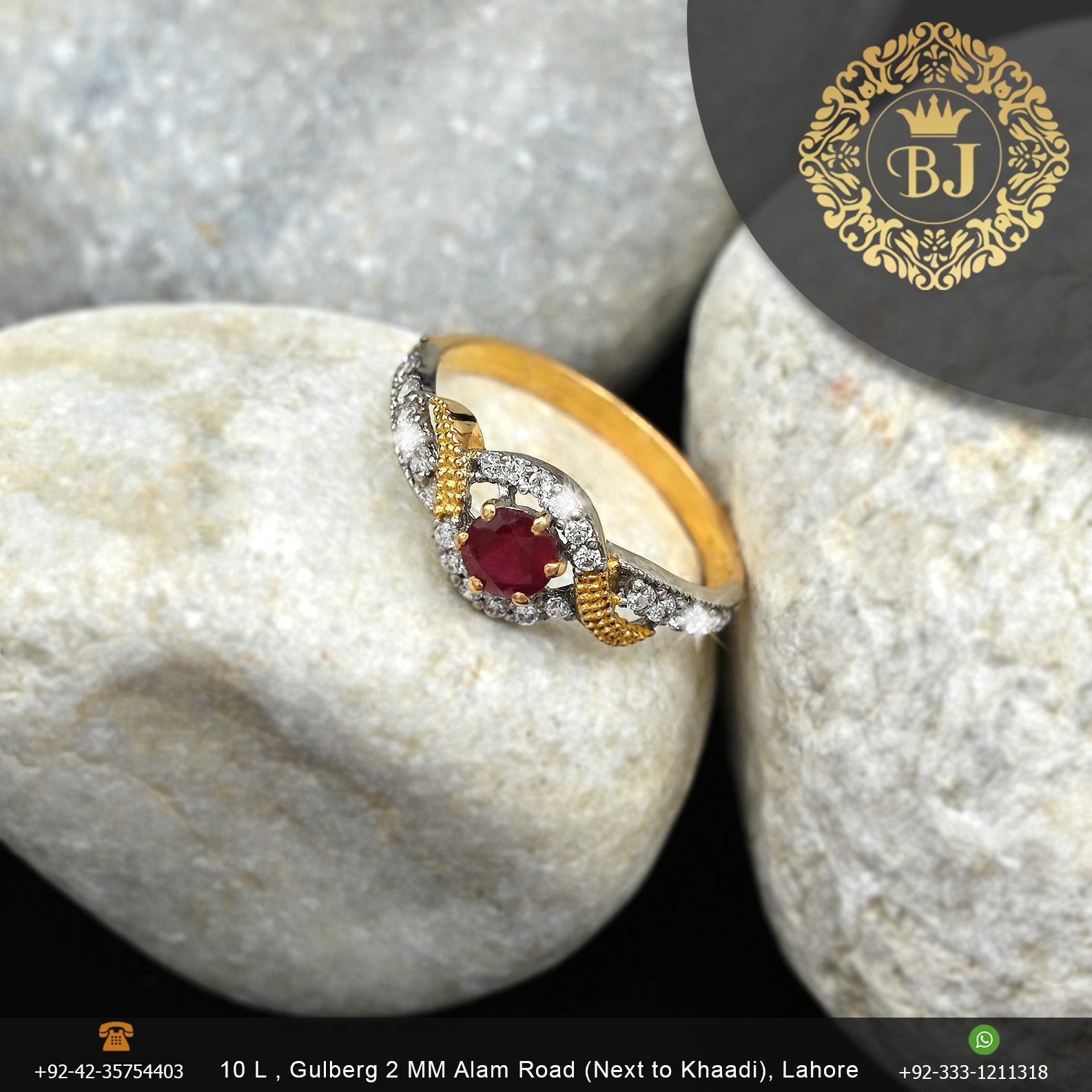 Ladies Gold Rings, Main Stone : Amethyst, Coral, Crystal, Color : Golden at  Best Price in Gwalior